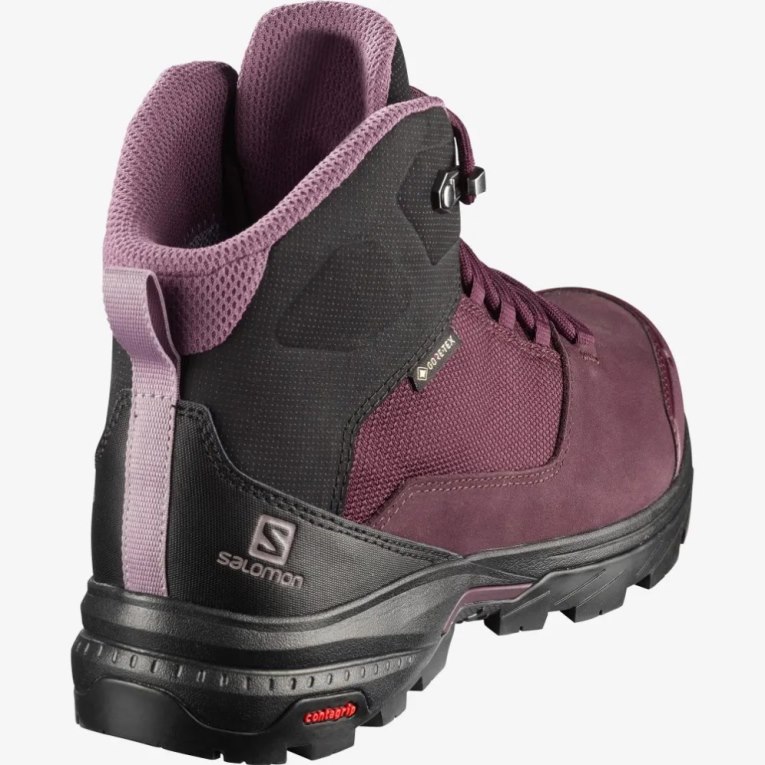 Burgundy Salomon Outward GTX Women's Hiking Boots | PH 83065V